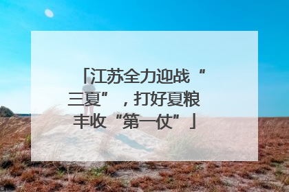 江苏全力迎战“三夏”，打好夏粮丰收“第一仗”